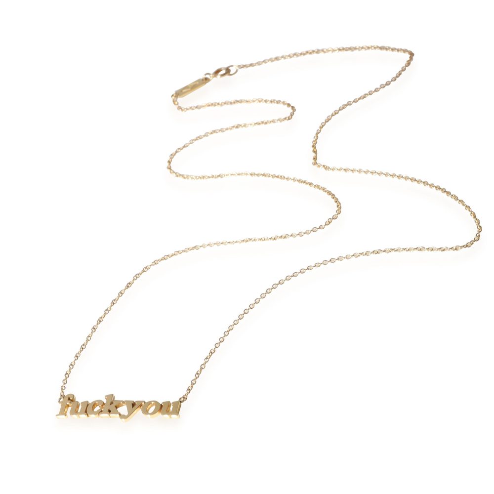 Jennifer Meyer F You Pendant in 18k Yellow Gold - Picture 2 of 3